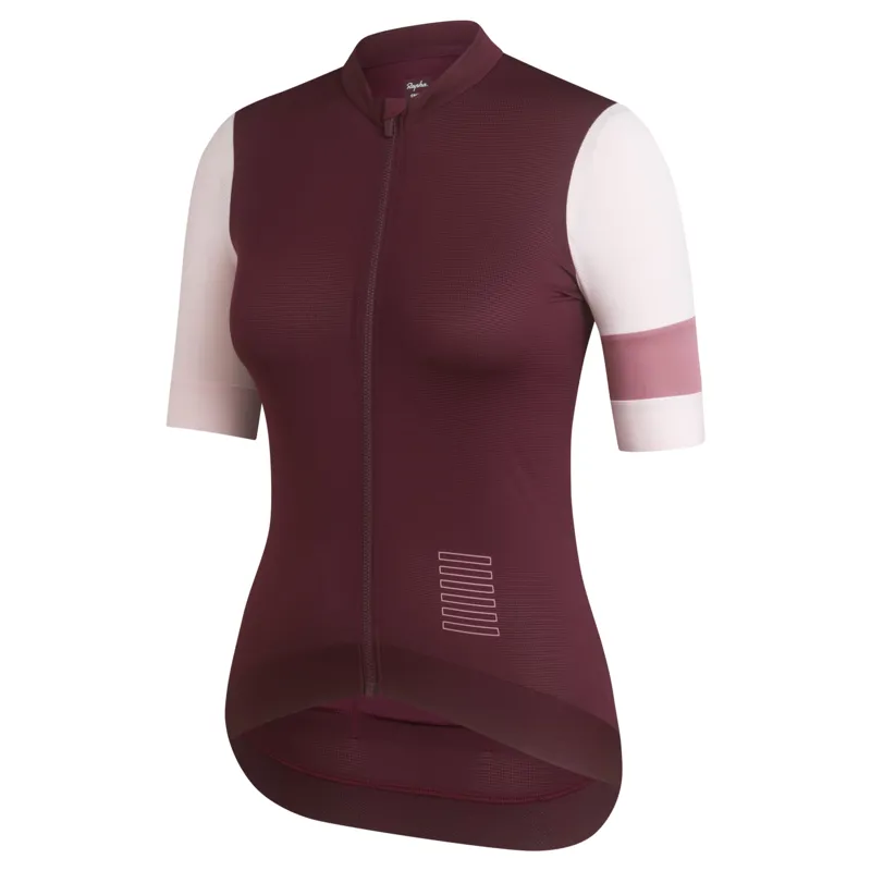 Rapha Women's Pro Team Training Jersey in Wine and Pale Pink-1